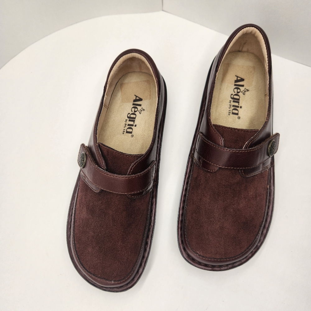 Alegria loafers 8 brown choco leather Brenna Luster comfort shoes boho new $130